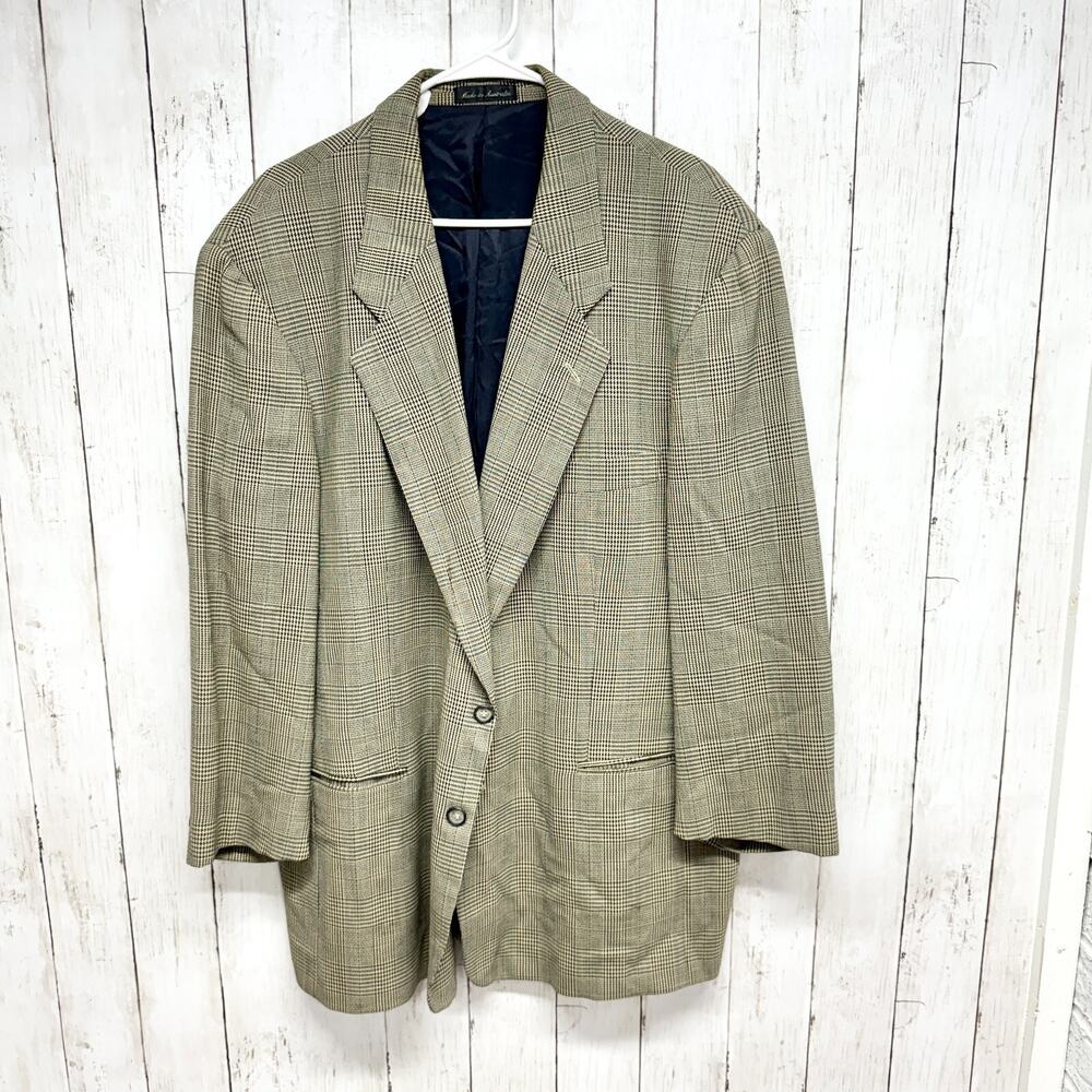 Vintage Country Road Blazer Men Size 44 Tweed Wool Two Button Front Pockets